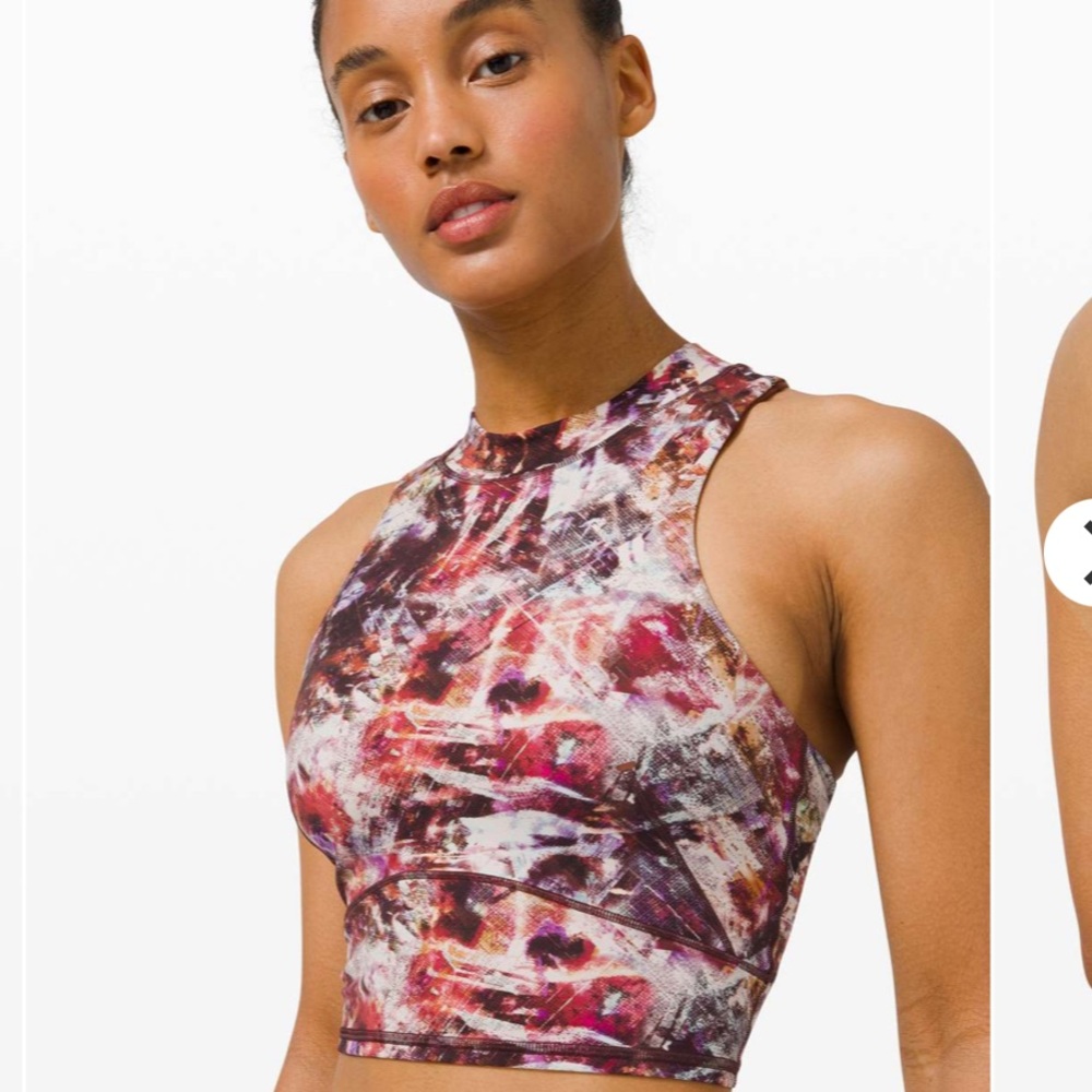 Lululemon Everlux and Mesh Cropped Tank Urbantricity Multi / Dark Terracotta 4